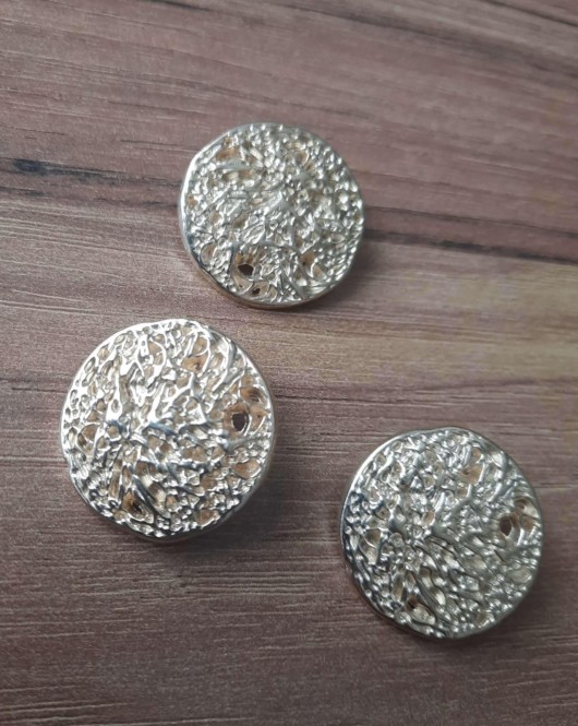 ÇINAR MODEL SARI KAPLAMA METAL DÜĞME 2,5 CM 1 PAKET 4 ADET